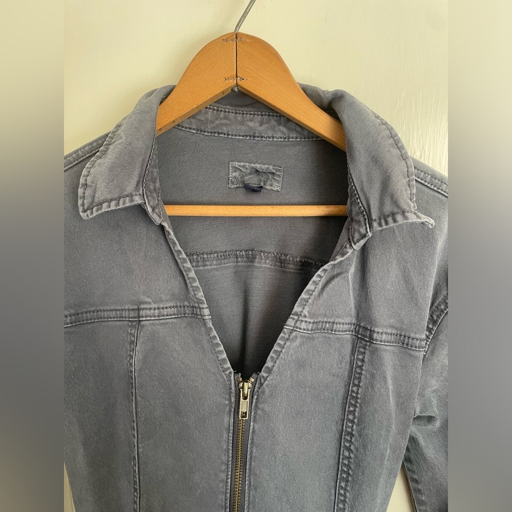 Coveralls Boiler suit / Jumpsuit Dark Gray High Waisted Long Sleeve Utility Suit - Picture 2 of 4